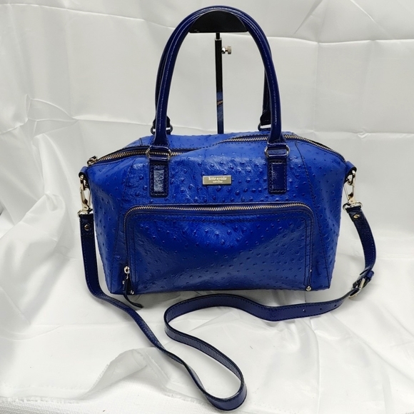 kate spade Handbags - Kate Spade Ostrich Leather Catalina Satchel- Royal Blue